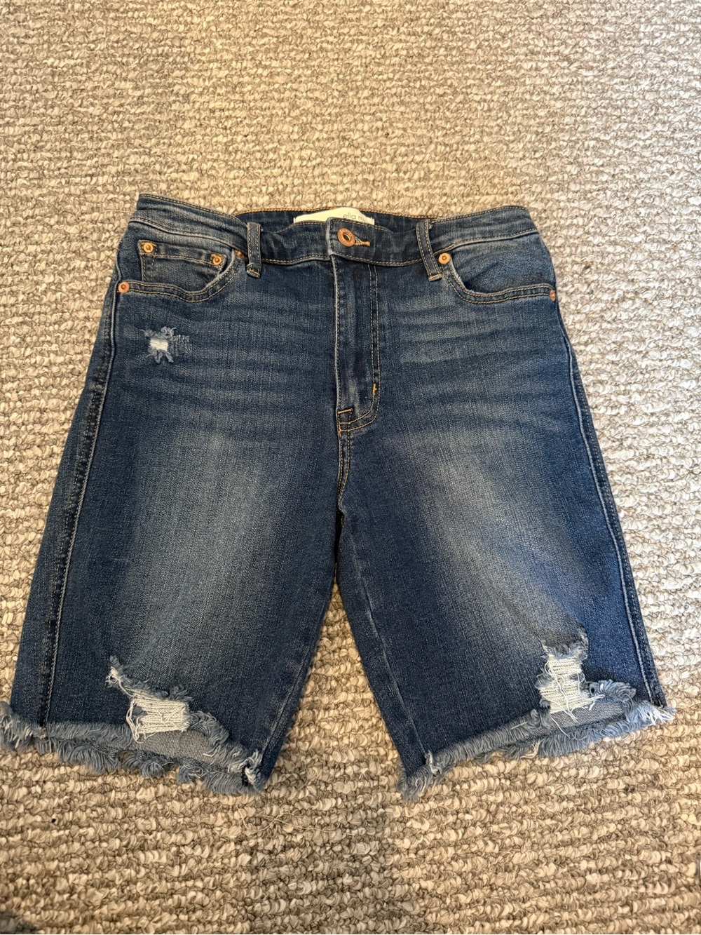 Ella Moss Indigo Distressed Jean Bermuda Shorts